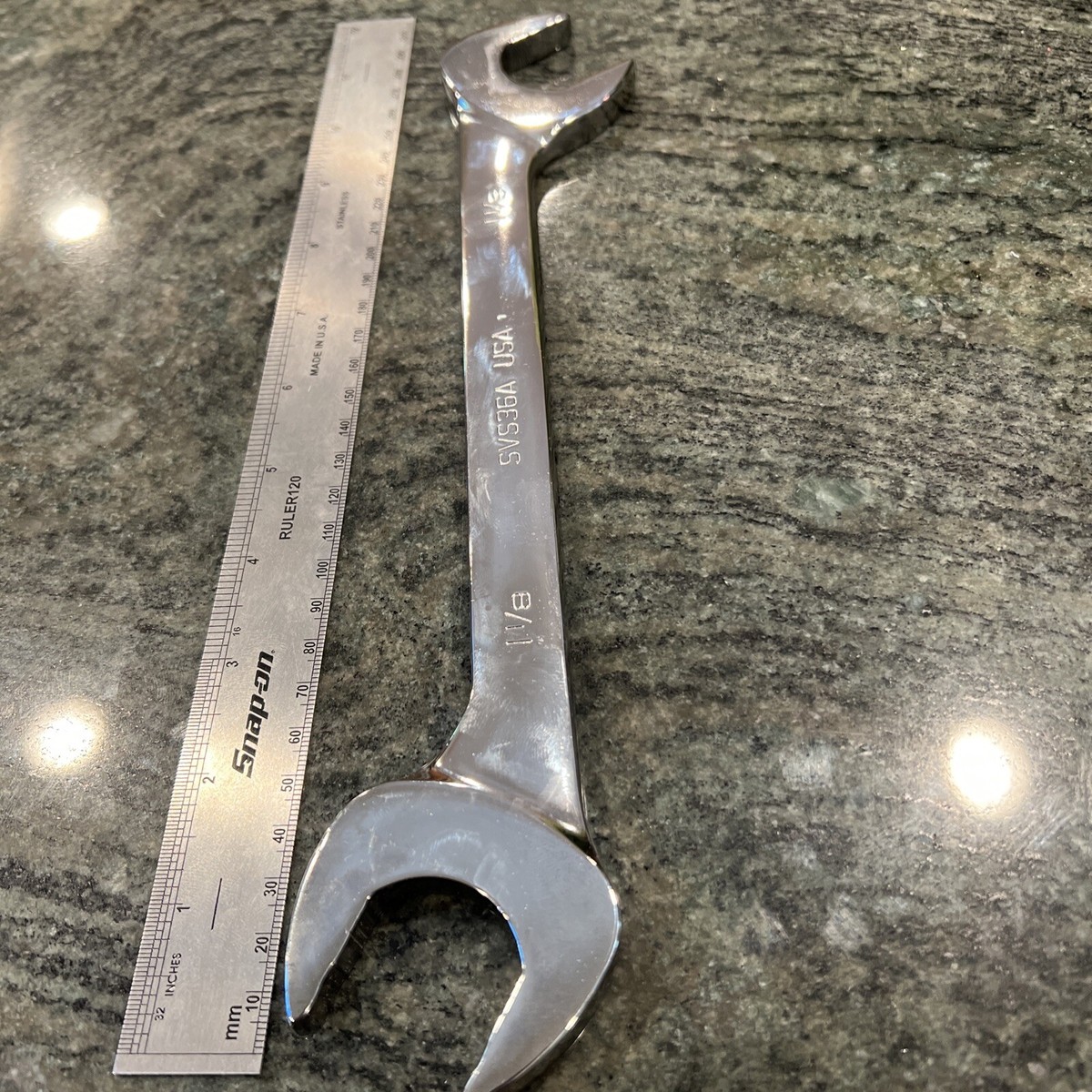 Snap-On svs36a 1-1/8” flank drive plus four way angle head open