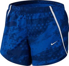 Nike Girls Dry Running Stars Americana Shorts Inner Panties Blue White USA 6X XS