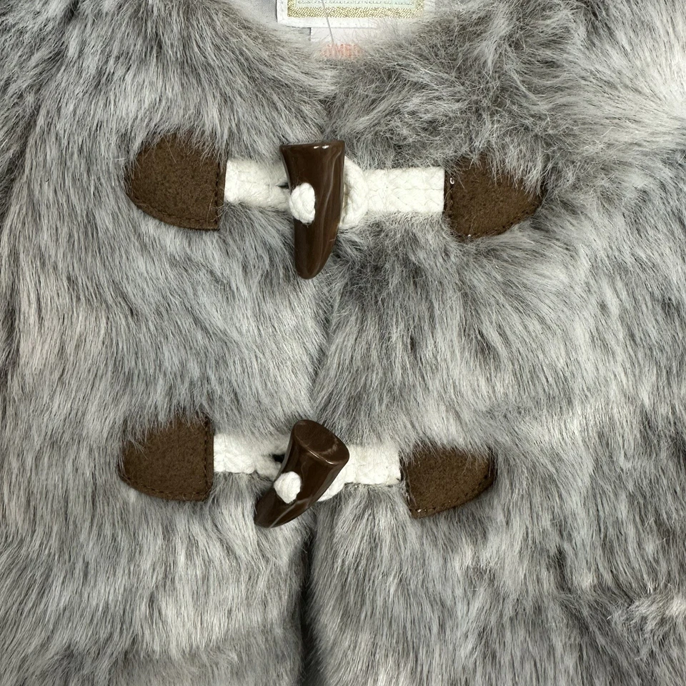 Chaleco Gymboree Niñas 7-8 Mediano Imitación Piel Gris Palanca Botón Forrado ¡¡NUEVO!!  DE1 Foto 3 de 4