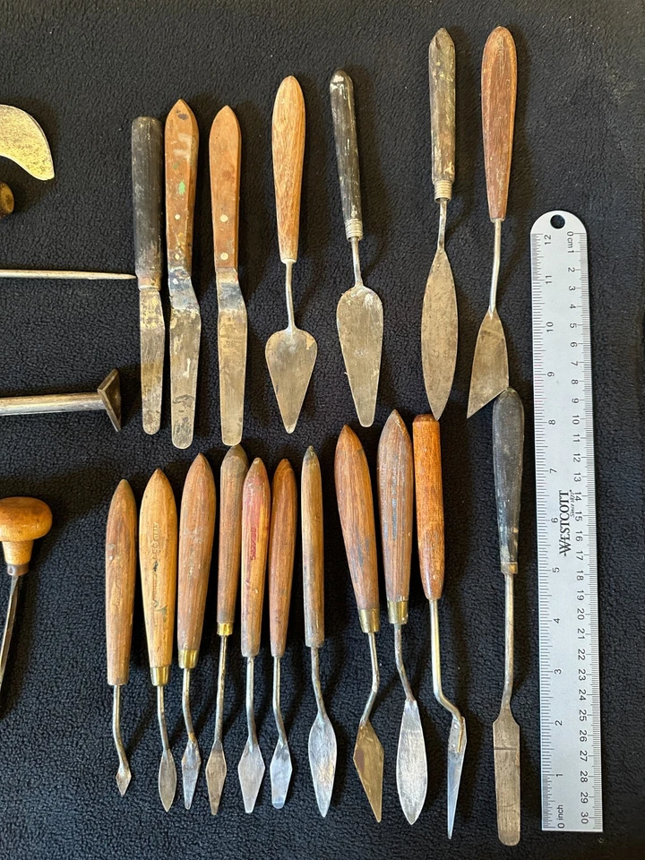 33 herramientas de arte vintage - cuchillos de paleta, raspadores, foto, herramientas de grabado, espátula Foto 2 de 4