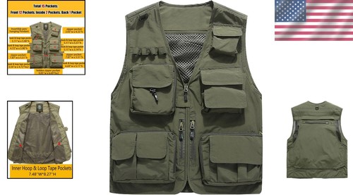 Stylish Lightweight Men's Travel Vest - Quick Dry & Versatile for Any Activity - Picture 2 of 10