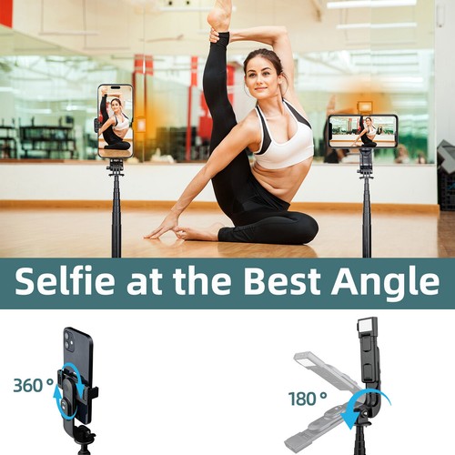 Upgraded Quadripod Tripod Holder Stand Selfie Stick With Remote For Mobile Phone - Picture 8 of 11