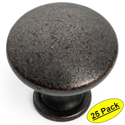 *25 Pack* Cosmas Cabinet Hardware Hammered Bronze Round Knobs #5305HB