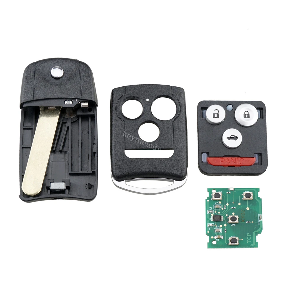 2 llaves abatibles de coche con control remoto de 4 botones 315 MHz de repuesto para Acura TL 2007 2008 Foto 2 de 4