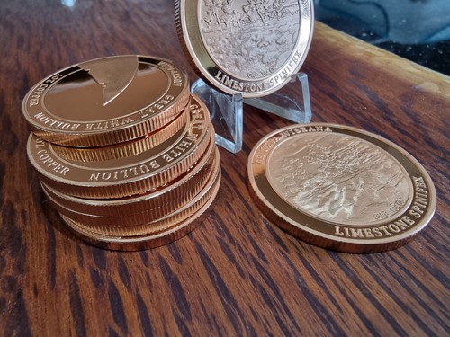 Copper Coin 1 Troy Ounce - Great White Bullion - Australian Limestone Spinifex - Picture 4 of 6