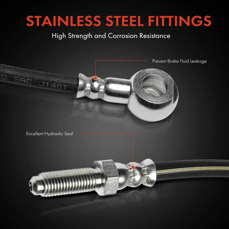 2 гидравлических шланга переднего бокового тормоза для Isuzu FRR NRR Chevy W5500 Tiltmaster GMC - Изображение 4 из 4