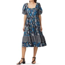 Ulla Johnson Blue Floral Nora Dress Size 4 US $495