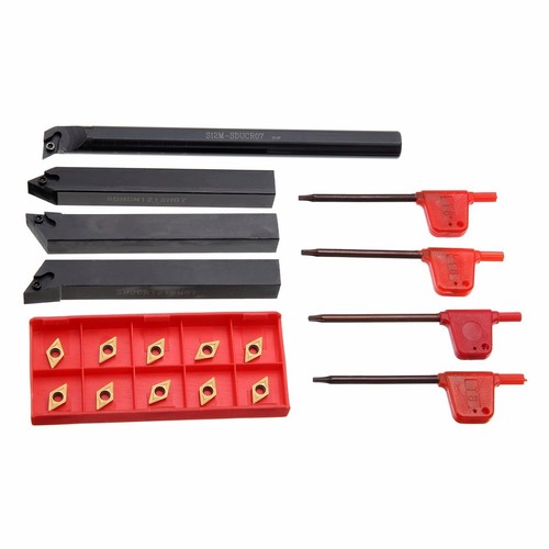 4pcs 12mm CNC Lathe Boring Turning Tool Holder + 10pcs DCMT0702 Carbide Inserts - Bild 4 von 11