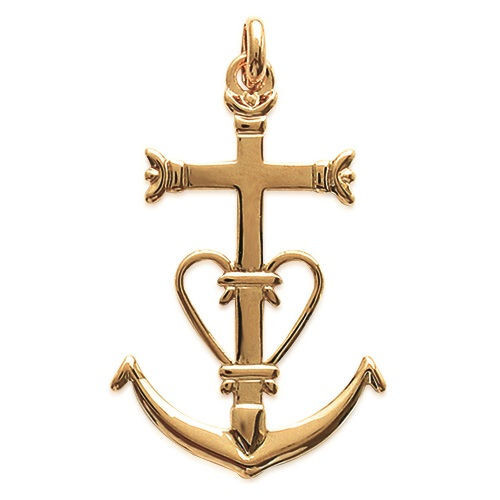 Pendentif Croix Berbère Plaqué Or 750/000 3 Microns - 15x25mm Avec Bélière