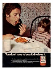 1970s mag print ad CHEF BOY-AR-DEE Canned Ravioli "You Don't Have to be a Kid"