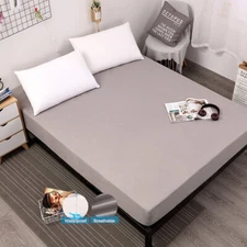 Waterproof Fitted Sheet  18" Deep Pocket Mattress Protector Bed Cover