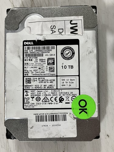 Dell 10TB 12Gbps 3.5'' SAS Hard Drive - Photo 2/4