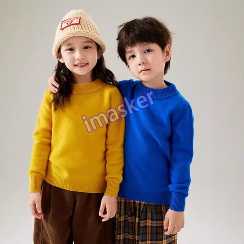 Kids Girls Boys Children's Sweaters 100% Wool Long Sleeve Pullover Winter Spring