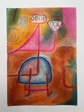 Paul Klee Zeichnung auf Papier (Handmade) signiert und gestempelt Mixed Media...