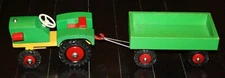 Vintage Hermann Rossberg HEROS German TRACTOR & TRAILER Wooden Toy