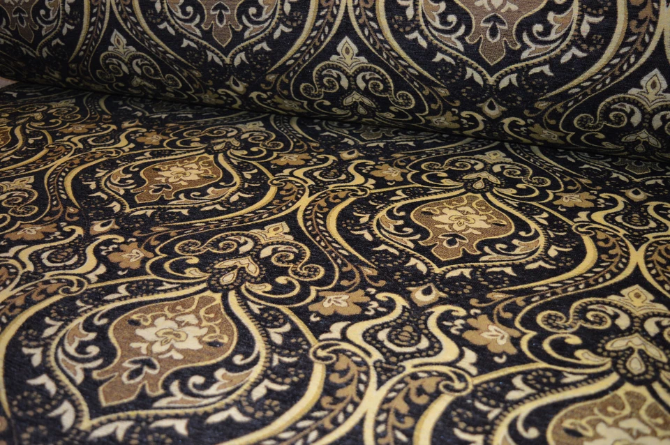 Möbelstoff Bezugsstoff Polsterstoff Meterware Stof Jacquard Ornament Barock Rank