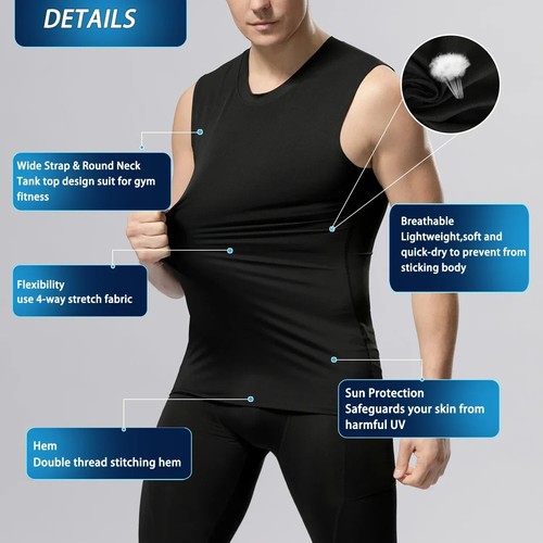 Para hombre Chaleco de compresión Camisas Adelgazante Prendas para el torso sin mangas Abdomen Pecho Camiseta interior - Imagen 3 de 21