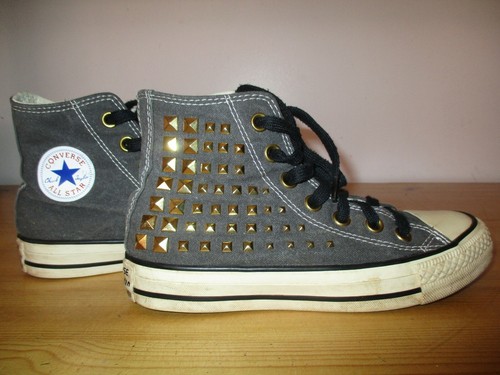 grey studded converse