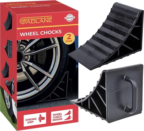 GADLANE 2 x Wheel Chocks Tyre Brake Stoppers Ridged Caravan Motorhome Wedges