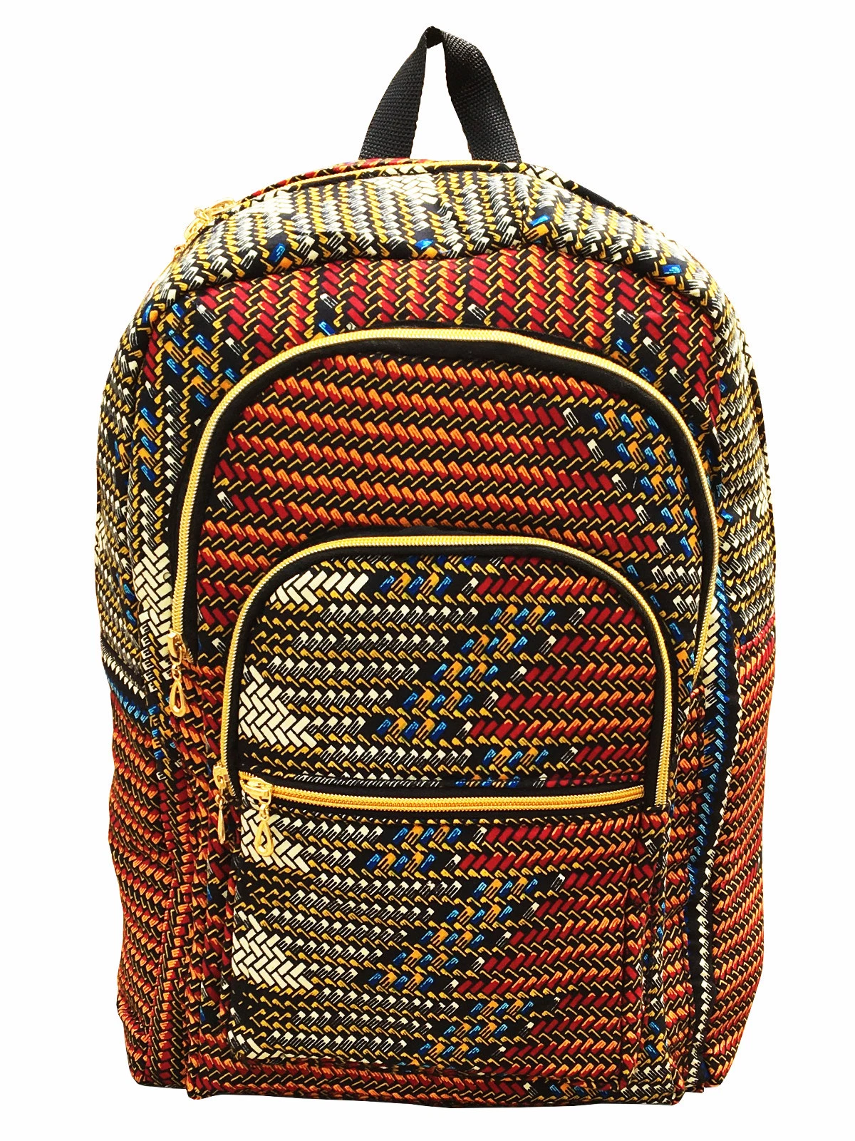 Ankara Wax African Print Book Bag Rucksack Handmade Backpack School Bag College