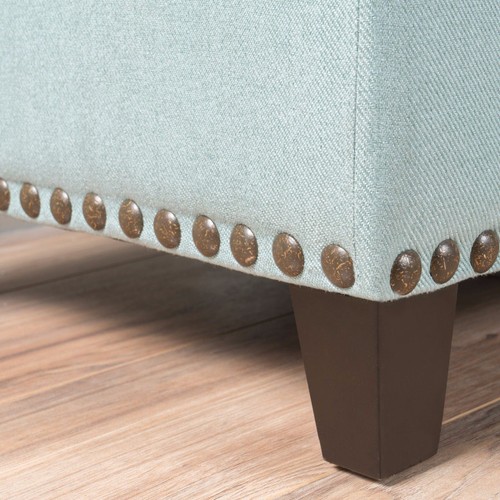 Labella Contemporary Fabric Upholstered Storage Ottoman with Nailhead Trim - Picture 10 of 11