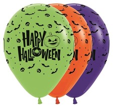 Happy Halloween Color Assortment 30cm 12 Inch Latex Luftballons Sempertex 25 Stk