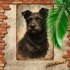 Scottie Dog Scottish Terrier Vintage Wall Art 8x12 Inch Metal Tin Sign Plaque