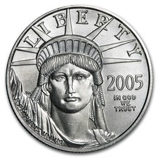 2005 1/2 oz American Platinum Eagle BU 2046.78 per troy oz