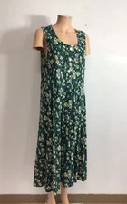 Vintage Floral Maxi Dress Cottage Core Womens Medium