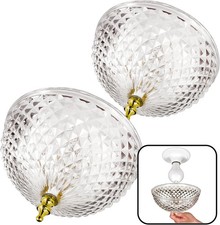 Evelots Clip-On Light Shade for Ceiling Bulb or Lamp - 2 Pack Antique Diamond Cu