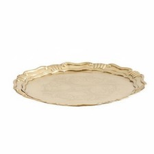 Ornamentales Tablett aus Messing Goldfarben Runde Messingschale Gl&auml;nzend