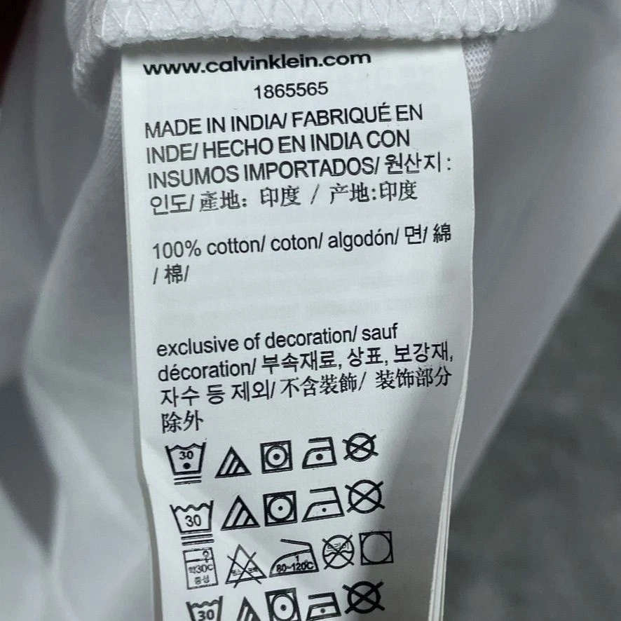 Calvin Klein Cotton White Mens T-Shirt Size M Lightweight Crew a1416 - Image 3 of 4