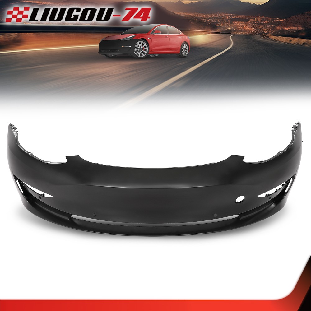 Front Bumper Fascia w/ Tow Hook Hole Fit For 2017-2023 Tesla Model 3 1084168S0E