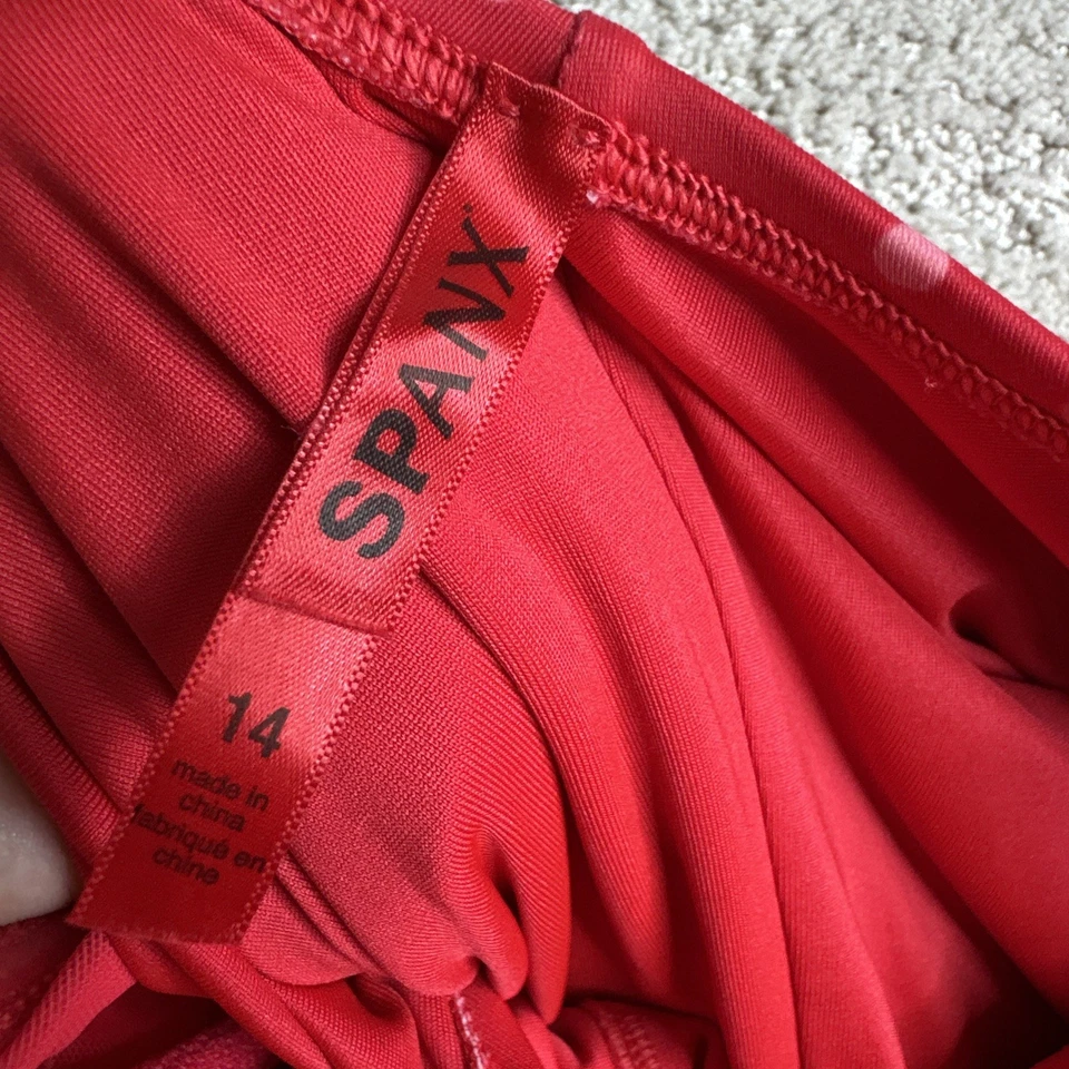 Women’s SPANX 14 Polka Dot Strapless One Piece Bathing Suit Tummy Control Swim - Image 3 of 4