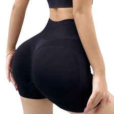 Womens Gym Shorts Scrunch Butt Lifting Seamless Workout Booty Biker Shorts UK