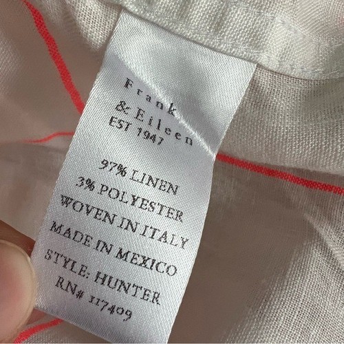 Camisa Frank & Eileen Hunter Clásica de Lino Grande Neón Ventana Panel Botón - Imagen 5 de 10