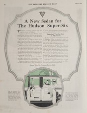 1918 Print Ad The New Hudson Super-Six Sedan Auxiliary Seats Made in Detroit,MI