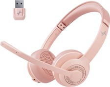 Wireless Headset with AI Noise Cancelling Microphone Bluetooth - Pink