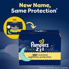 Pampers ZZZ Overnight Diapers, Size 4 22-37 lbs , 58 Count, Nighttime -