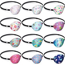 12 Pcs Eye Patches for Kids Adjustable Single Eyepatch Reusable Cute Soft Gir...