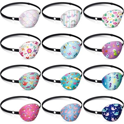 12 Pcs Eye Patches for Kids Adjustable Single Eyepatch Reusable Cute Soft Gir...