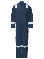 Alsico Navy Flame Retardent Overall Coverall Boiler Suit Hi Vis