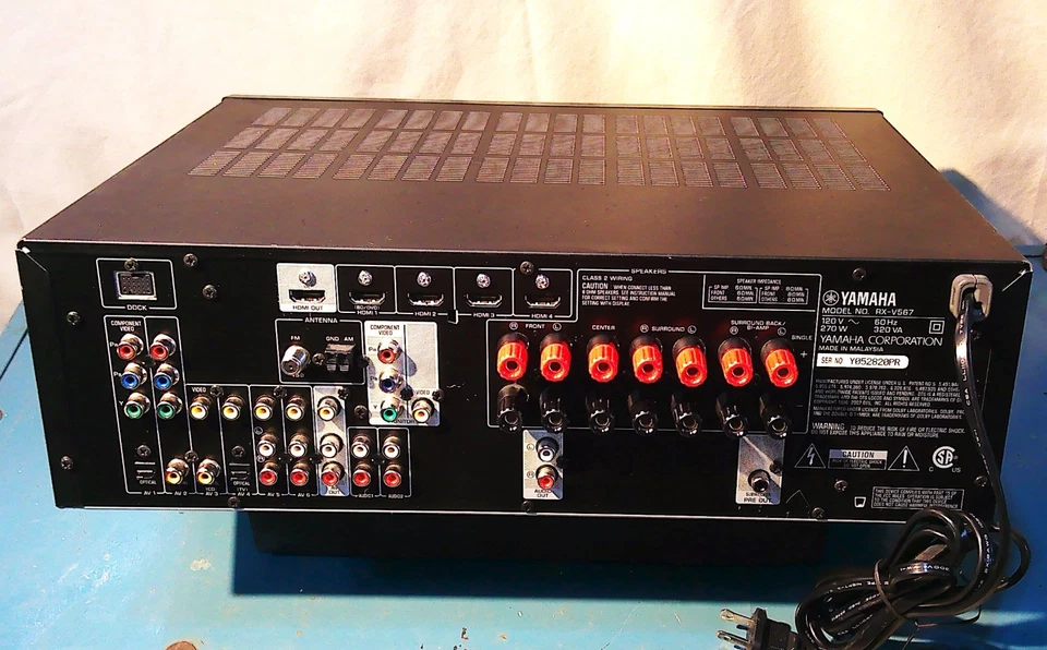 Yamaha RX-V567 7.1 Ch HDMI Home Theater Stereo Surround Receiver Amplifier - Image 4 of 4