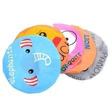 5 Pieces Cartoon Animals Waterproof Elastic PEVA Shower Caps Bath Caps Bathin...