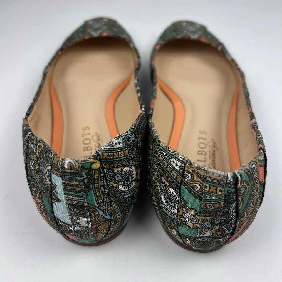 Zapatos planos de ballet Talbots sin cordones con estampado de cachemira tela envuelta para mujer talla 8 AA Foto 3 de 4