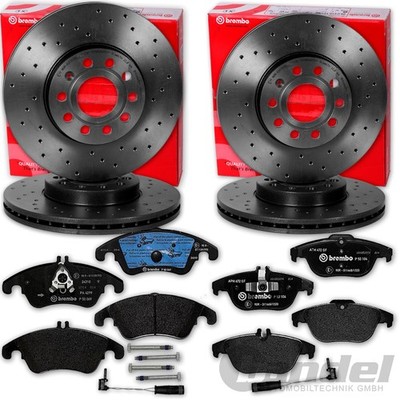 brembo BREMSSCHEIBEN + BELÄGE VORNE HINTEN für MERCEDES C-KLASSE W/S204 A/C207