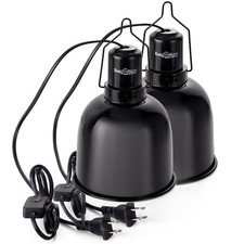 Reptile Light Fixture, 2-Pack 5.5-Inch Deep Dome Lamp Caps with Optical Refle...