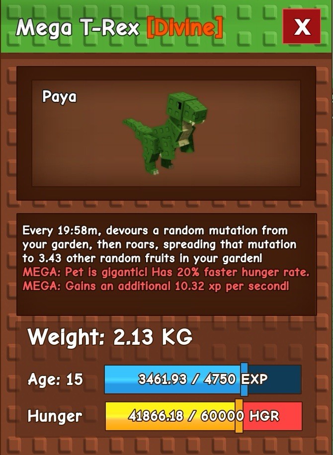MEGA T-REX - Grow a Garden Roblox | PETS | Cheap Price - Fast Delivery