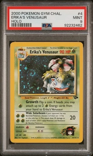 Erika's Venusaur Gym Challenge Holo Swirl PSA 9 - 4/132