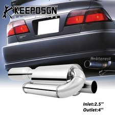 Für Honda Accord 2,5'' bis 4'' Twin Loop Endschalldämpfer Sport Auspuff Endrohre